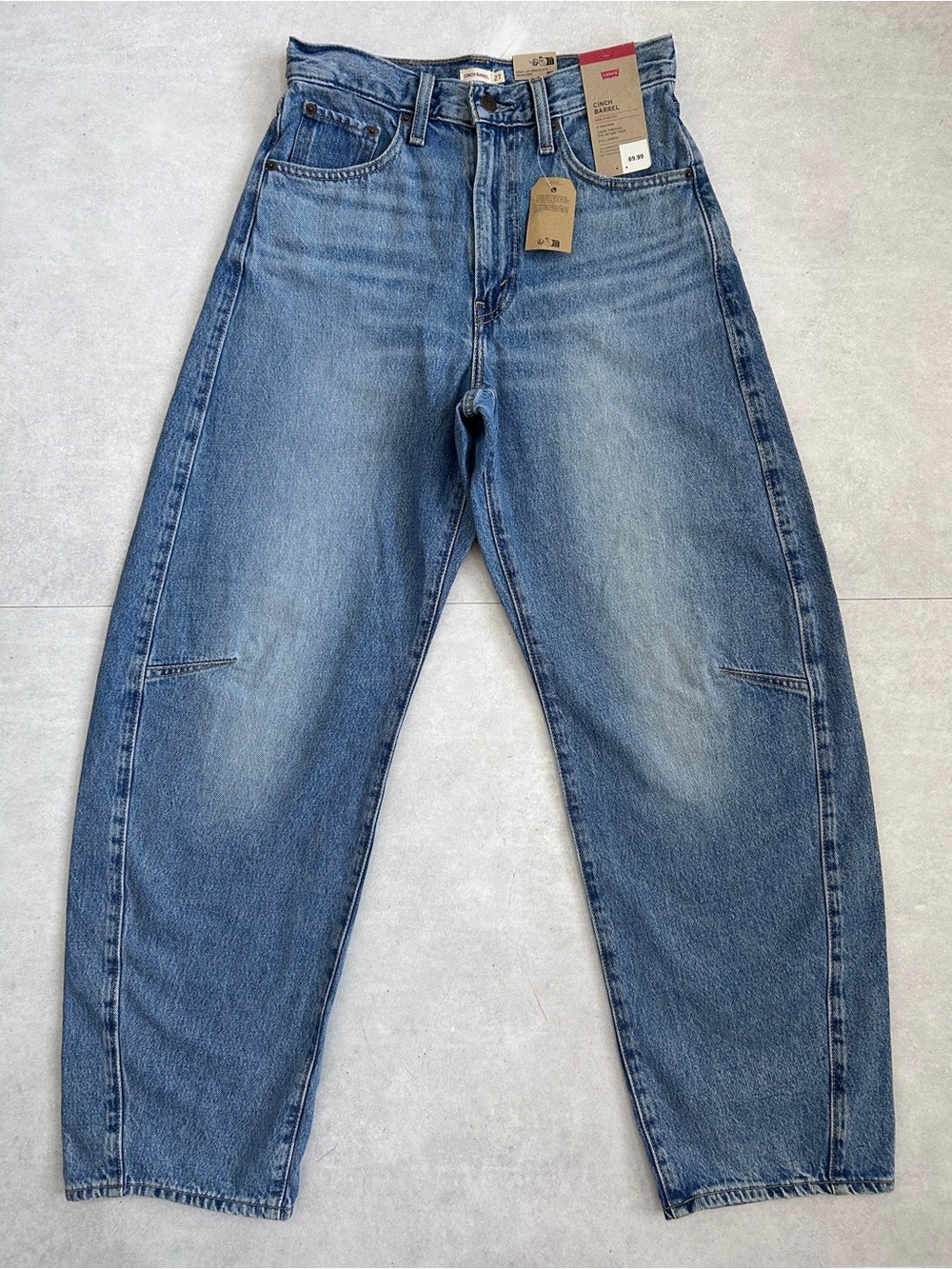 NWT Levi’s Cinch Barrel Leg Jeans Size 27 High Rise, 100% Cotton - Picture 5 of 15